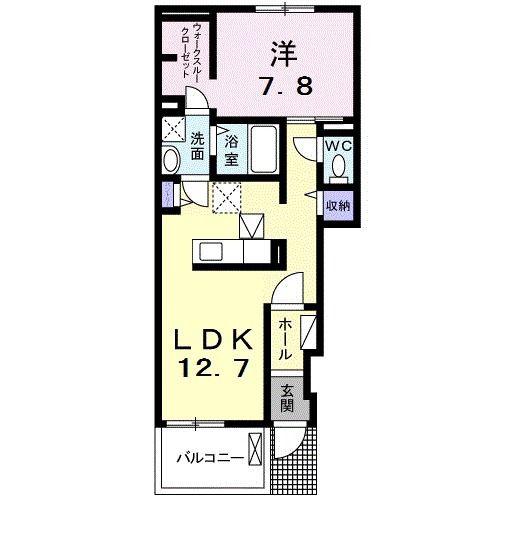 ラ・ルーチェ(1LDK/1階)の間取り写真
