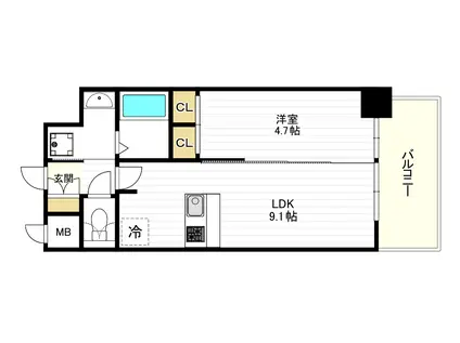 GM KOHAMA(1LDK/10階)の間取り写真