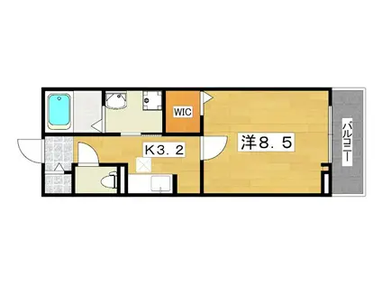 ハイドレンジア くずは(1K/1階)の間取り写真