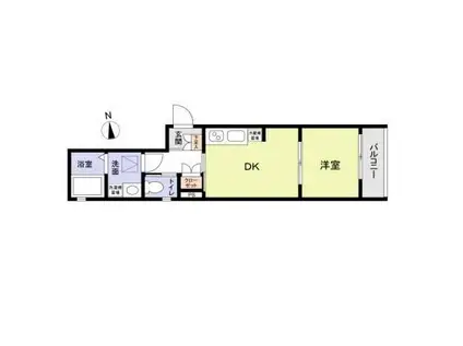 リコリス西小山(1DK/1階)の間取り写真