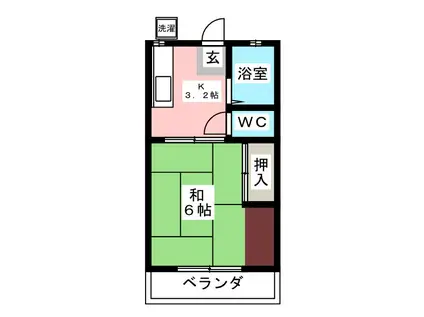 ホワイトハイツ(1K/1階)の間取り写真