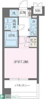 パシフィックレジデンス芝一丁目(1K/14階)の間取り写真