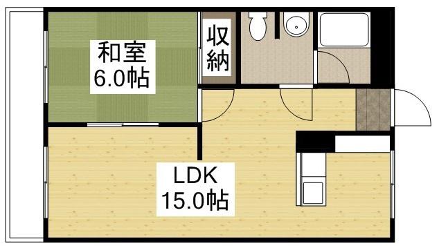 カサベルデ東山(1LDK/1階)の間取り写真