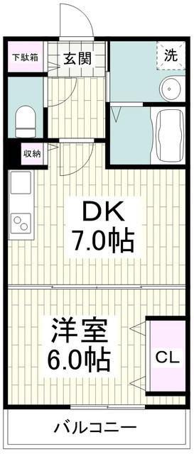 エル ドール カタビラ(1DK/4階)の間取り写真