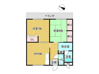 コーポフェリーチェ(2DK/1階)の間取り写真