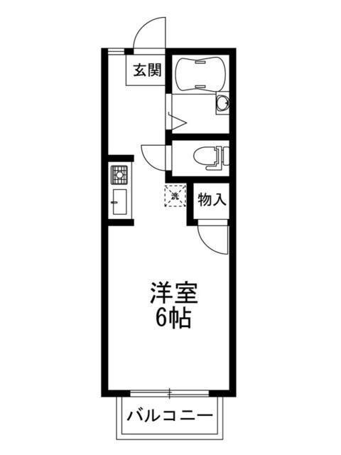 パームハイツ(ワンルーム/1階)の間取り写真