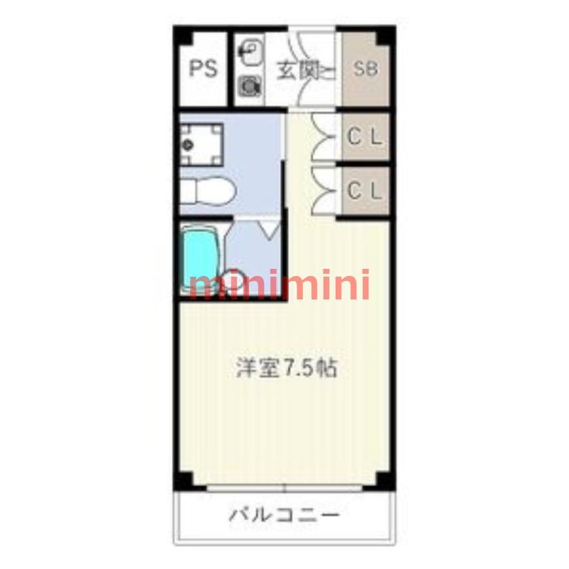 INOVE千里万博公園(ワンルーム/2階)の間取り写真