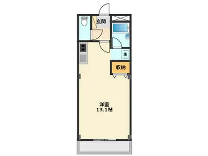 ウィートハウス(ワンルーム/2階)の間取り写真