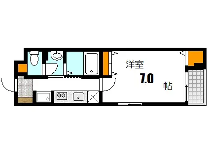 コンフォール 曙(1K/4階)の間取り写真