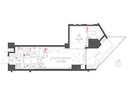 ZOOM練馬高野台(1LDK/1階)の間取り写真