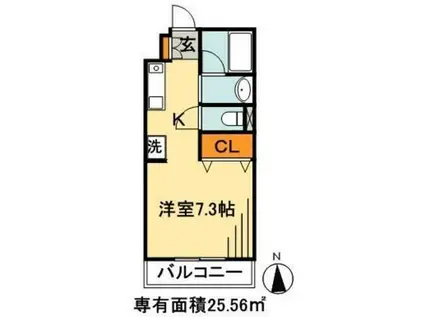 フィオーレ2(ワンルーム/2階)の間取り写真