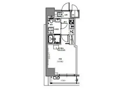 S-RESIDENCE両国緑(1K/6階)の間取り写真