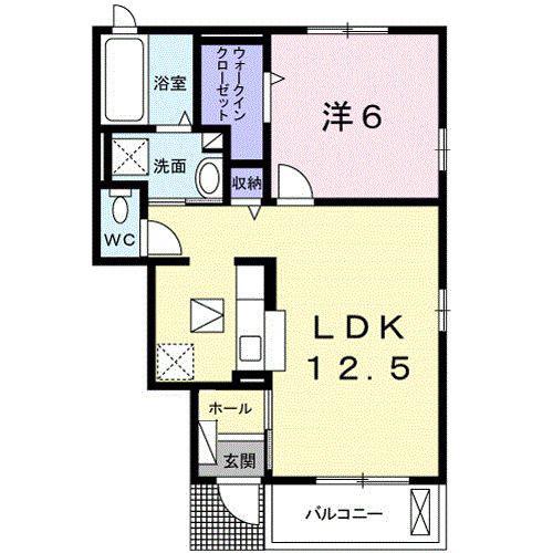 ノブリスタウン稲沢(1LDK/1階)の間取り写真