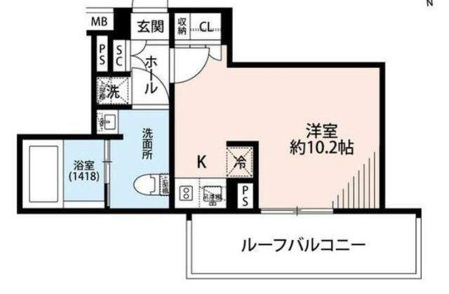 プレール・ドゥーク中野南台(ワンルーム/4階)の間取り写真