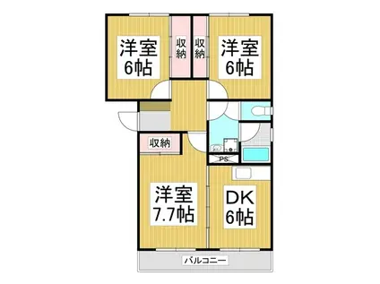 MAISON根岸(3DK/3階)の間取り写真