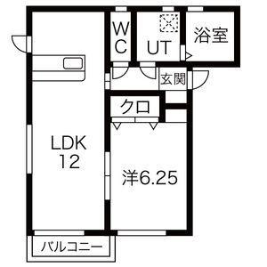 花巻ステーションアベニューA棟(1LDK/1階)の間取り写真
