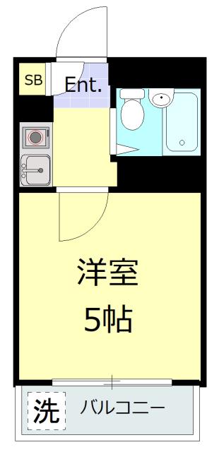 クリスタル三軒茶屋PART1(1K/3階)の間取り写真