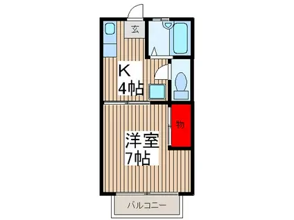コーポ・クリスタル(1K/2階)の間取り写真