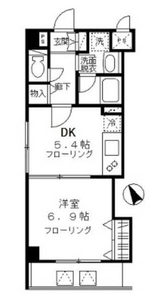 カナルマルテ(1DK/5階)の間取り写真