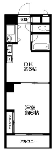 桜山パックス(1DK/4階)の間取り写真
