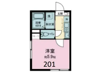 ベステージ鎌倉坂ノ下(1K/2階)の間取り写真