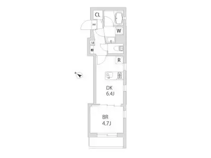 CASA恵比寿(1DK/1階)の間取り写真