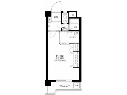 四谷坂町永谷マンション(1K/10階)の間取り写真