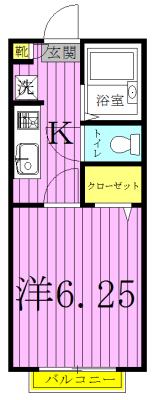 アヴニール柏(1K/1階)の間取り写真