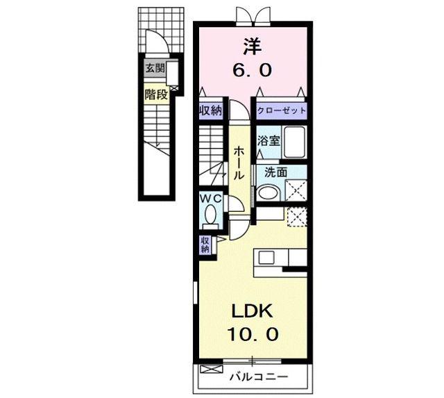エトワール(1LDK/2階)の間取り写真