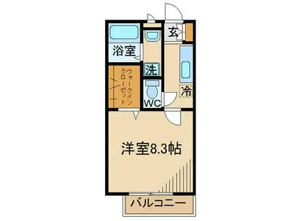 ウェルコート(1K/1階)の間取り写真