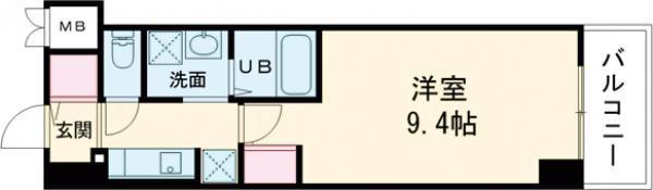 S-RESIDENCE広島駅DILETTO(1K/8階)の間取り写真