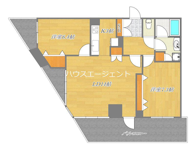 アルタイル・M(2LDK/13階)の間取り写真