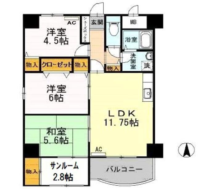 アウスピオーリ(3SLDK/2階)の間取り写真