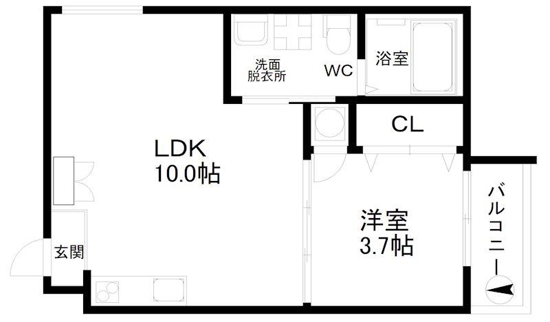 FMAISONGARDEN(1LDK/3階)の間取り写真