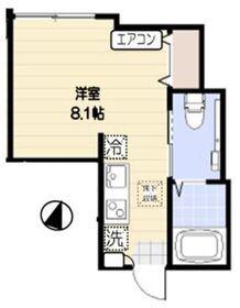 アスピオスヴィラ(ワンルーム/1階)の間取り写真