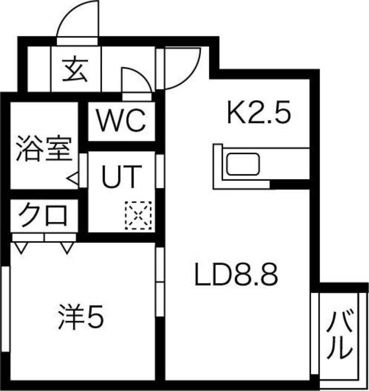 MTガーデンイースト(1LDK/4階)の間取り写真