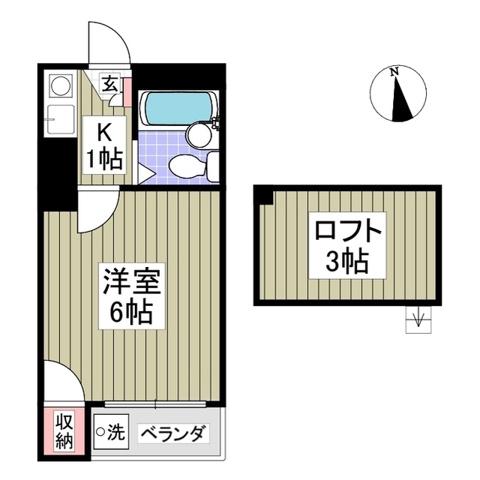 ネルソンパートVI(1K/2階)の間取り写真