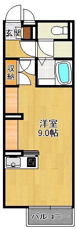 ミランダパキラ(ワンルーム/2階)の間取り写真