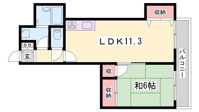 イーストアヴェニュー(1LDK/2階)の間取り写真