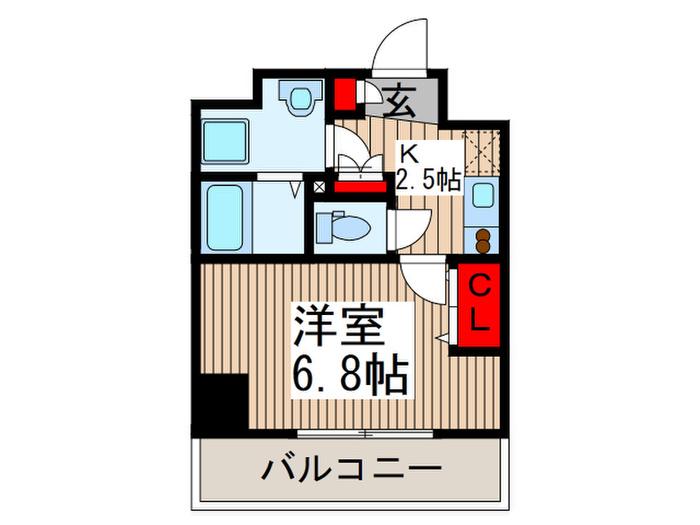 バージュアル浦和ウエスト(1K/1階)の間取り写真