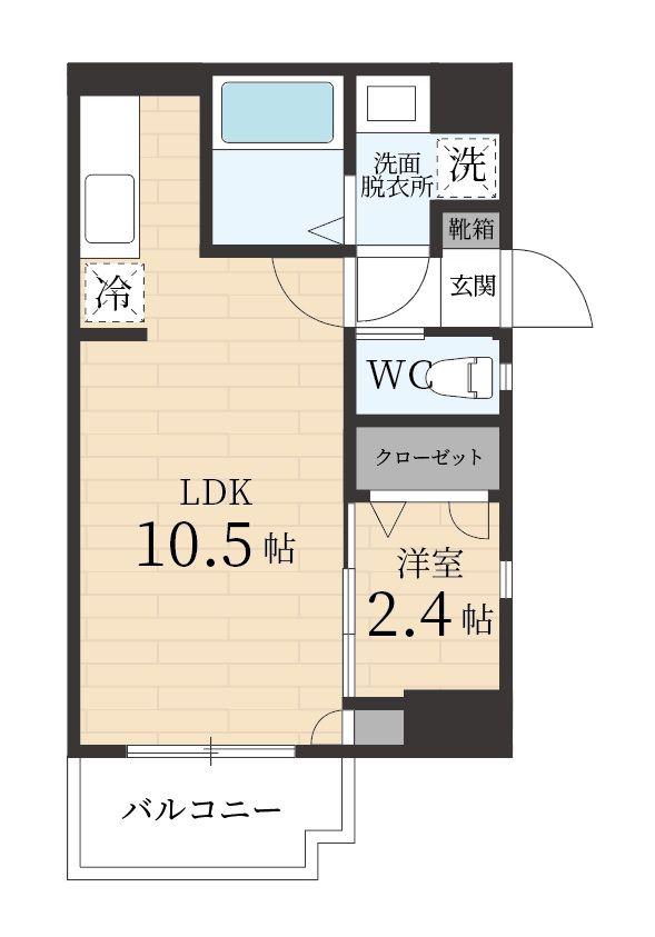 GRANDEUR住吉 弐番館(1LDK/12階)の間取り写真
