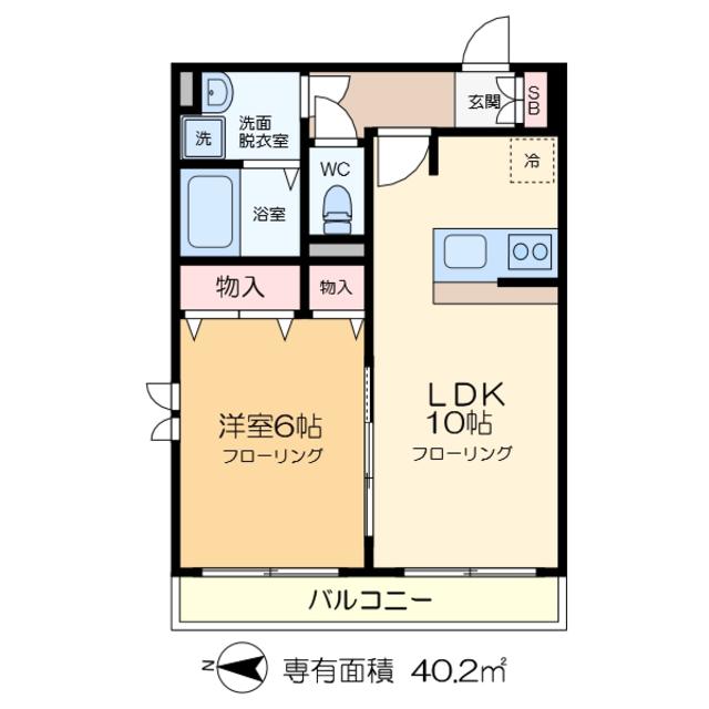 クレール門仲(1LDK/1階)の間取り写真