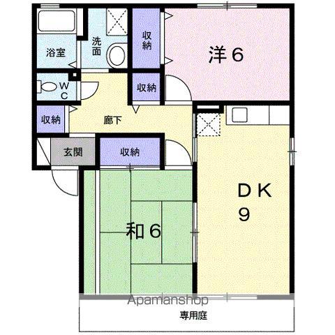 セジュールYOU(2DK/1階)の間取り写真