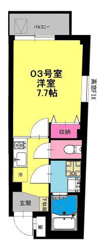 BCASA ライアンヒルズ十条仲原(1K/5階)の間取り写真