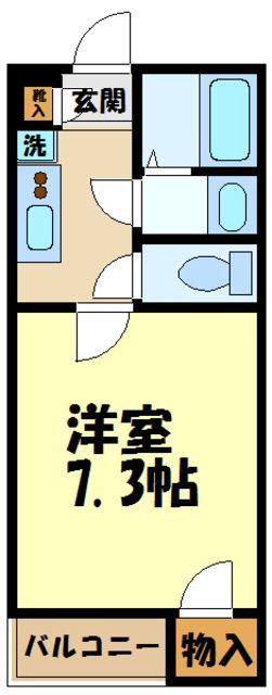 クレイノディン カント(1K/2階)の間取り写真