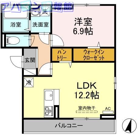 アルテール新和 B棟(1LDK/2階)の間取り写真