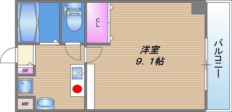 プレアデス東中本(1K/5階)の間取り写真