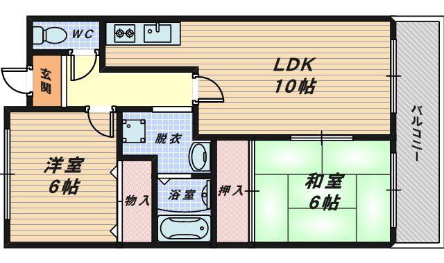 コートグレース(2LDK/3階)の間取り写真