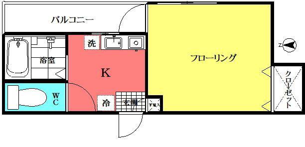 山一西尾久ステーツ(1K/1階)の間取り写真