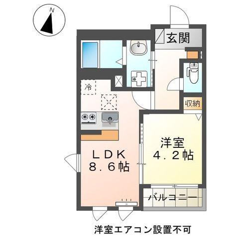 ハートランド高幡不動(1LDK/1階)の間取り写真